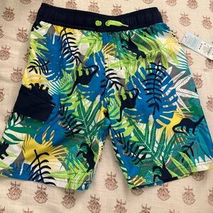 Cat & Jack Neon Green Boys' Swim Shorts